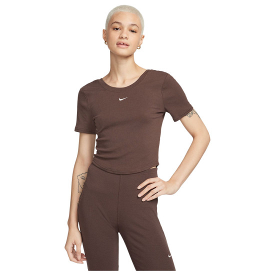 Nike Γυναικεία κοντομάνικη μπλούζα Sportswear NK CHLL KNT MRIB SS Top